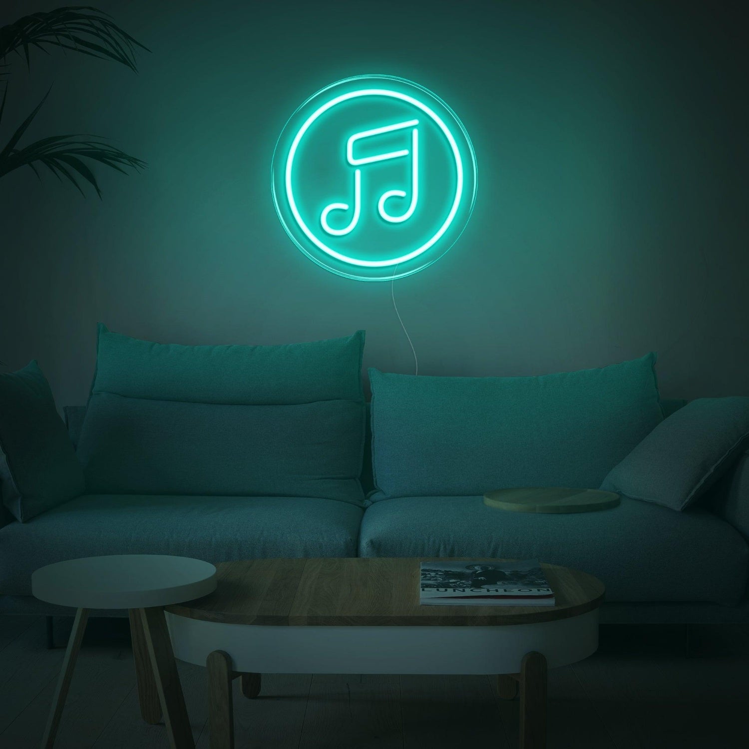 Blue Circular Music Note Led Neon Sign For Home Wall Decor | Shineneon
