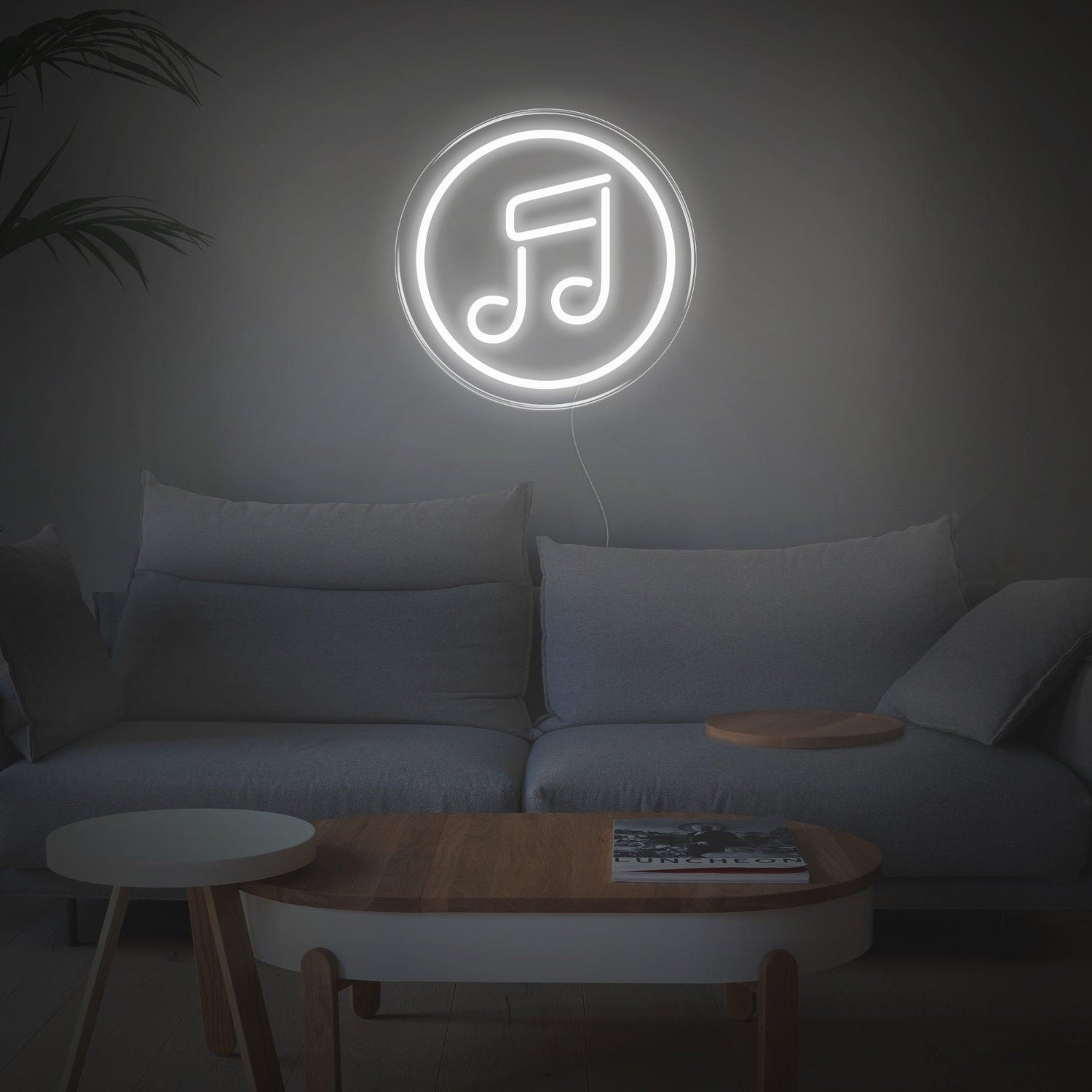 Blue Circular Music Note Led Neon Sign For Home Wall Decor | Shineneon