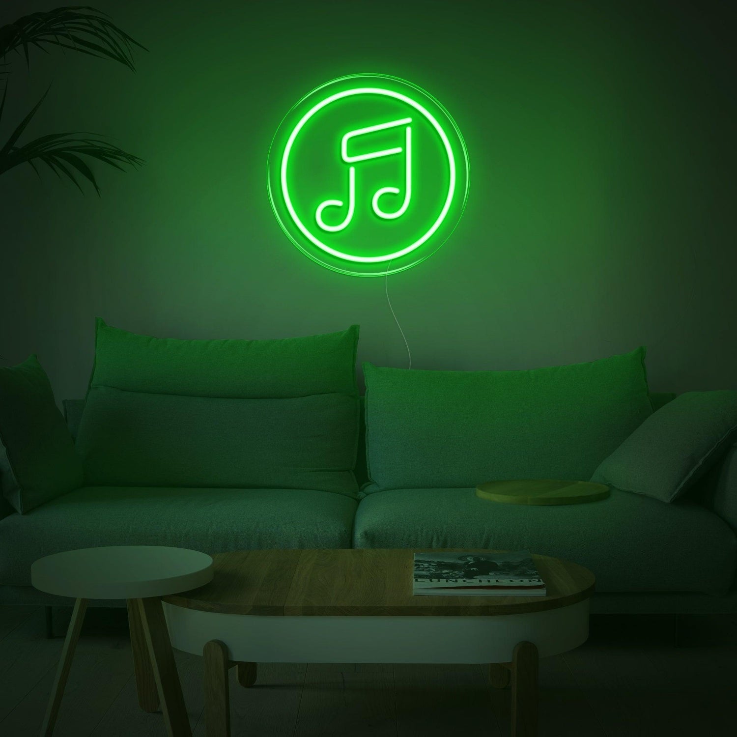 Blue Circular Music Note Led Neon Sign For Home Wall Decor | Shineneon