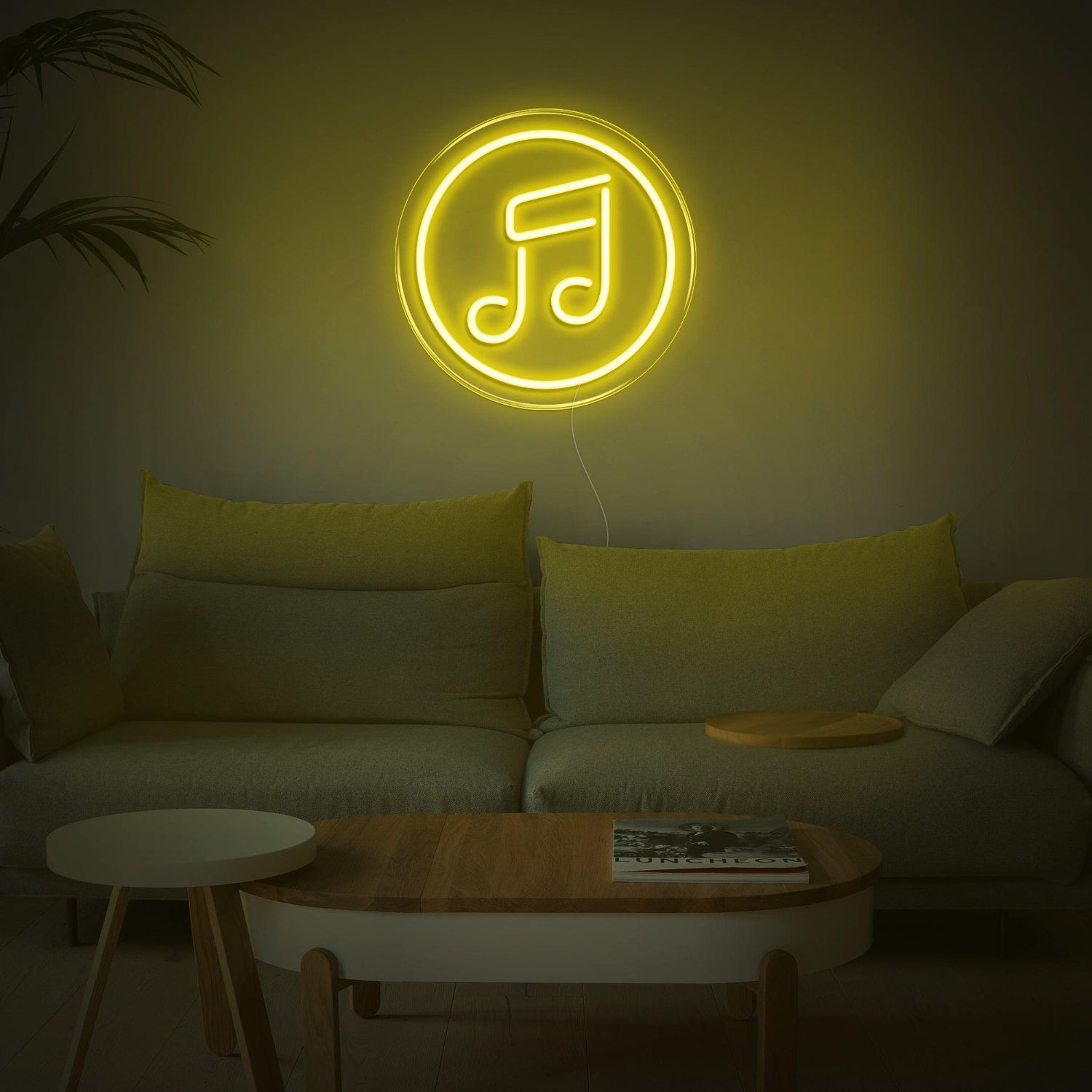 Blue Circular Music Note Led Neon Sign For Home Wall Decor | Shineneon