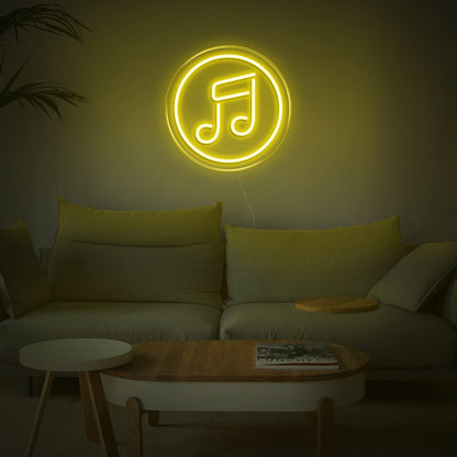 Blue Circular Music Note Led Neon Sign For Home Wall Decor | Shineneon