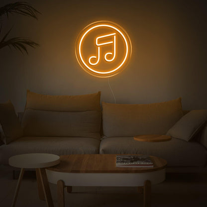 Blue Circular Music Note Led Neon Sign For Home Wall Decor | Shineneon