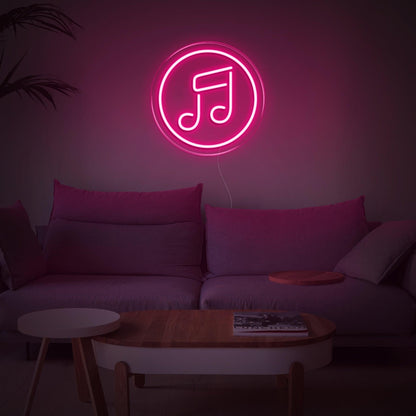 Blue Circular Music Note Led Neon Sign For Home Wall Decor | Shineneon