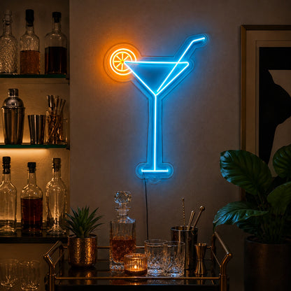 Blue Citrus Martini Neon Sign LED Neon Sign real lifestyle scene