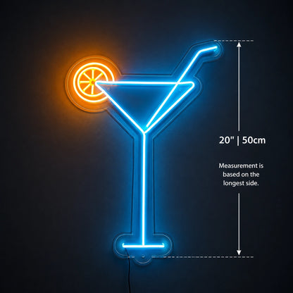 Blue Citrus Martini Neon Sign LED Neon Sign size image