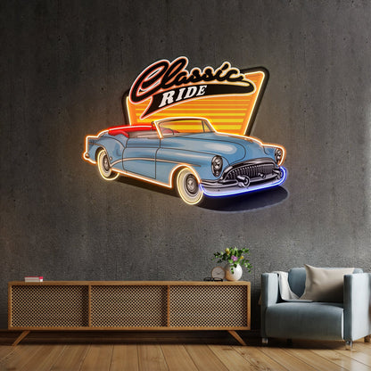 Blue Classic Car Led Neon Sign Light Custom Led Signs - Shineneon