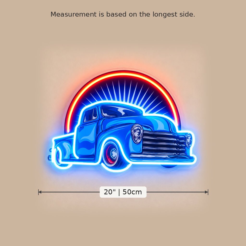 Blue Classic Truck Sunset LED Neon Sign - Shineneon
