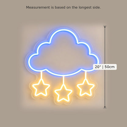 Blue Cloud Three Stars LED Neon Sign - Shineneon