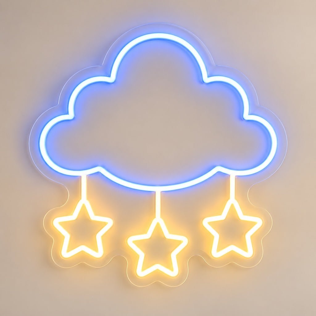 Blue Cloud Three Stars LED Neon Sign - Shineneon