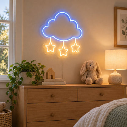 Blue Cloud Three Stars LED Neon Sign - Shineneon