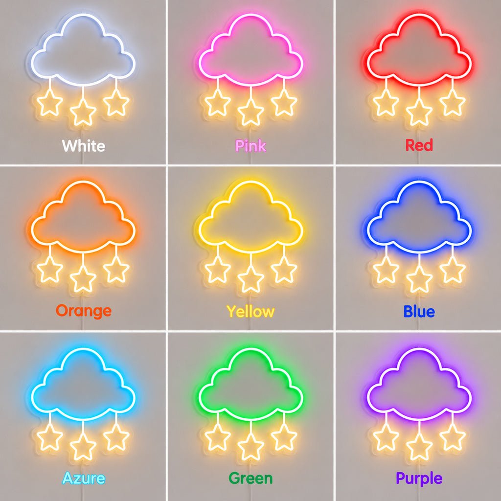 Blue Cloud Three Stars LED Neon Sign - Shineneon
