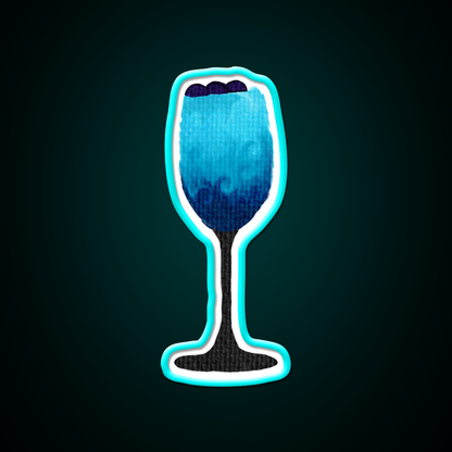 Blue Cocktail Bar Decor Led Neon Sign Rgb Color - Size and dimension reference