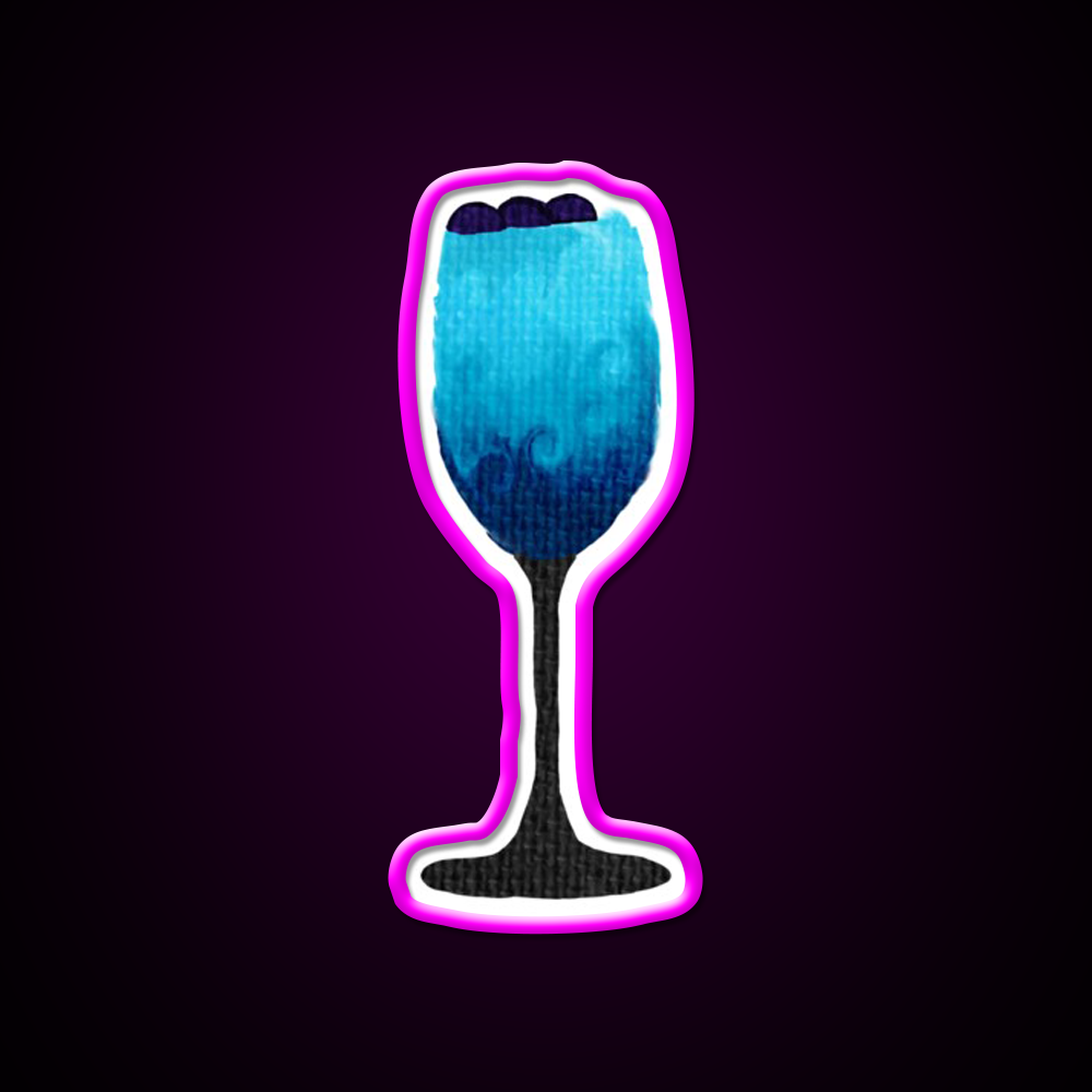 Blue Cocktail Bar Decor Led Neon Sign Rgb Color - Neon sign mounted on wall in room