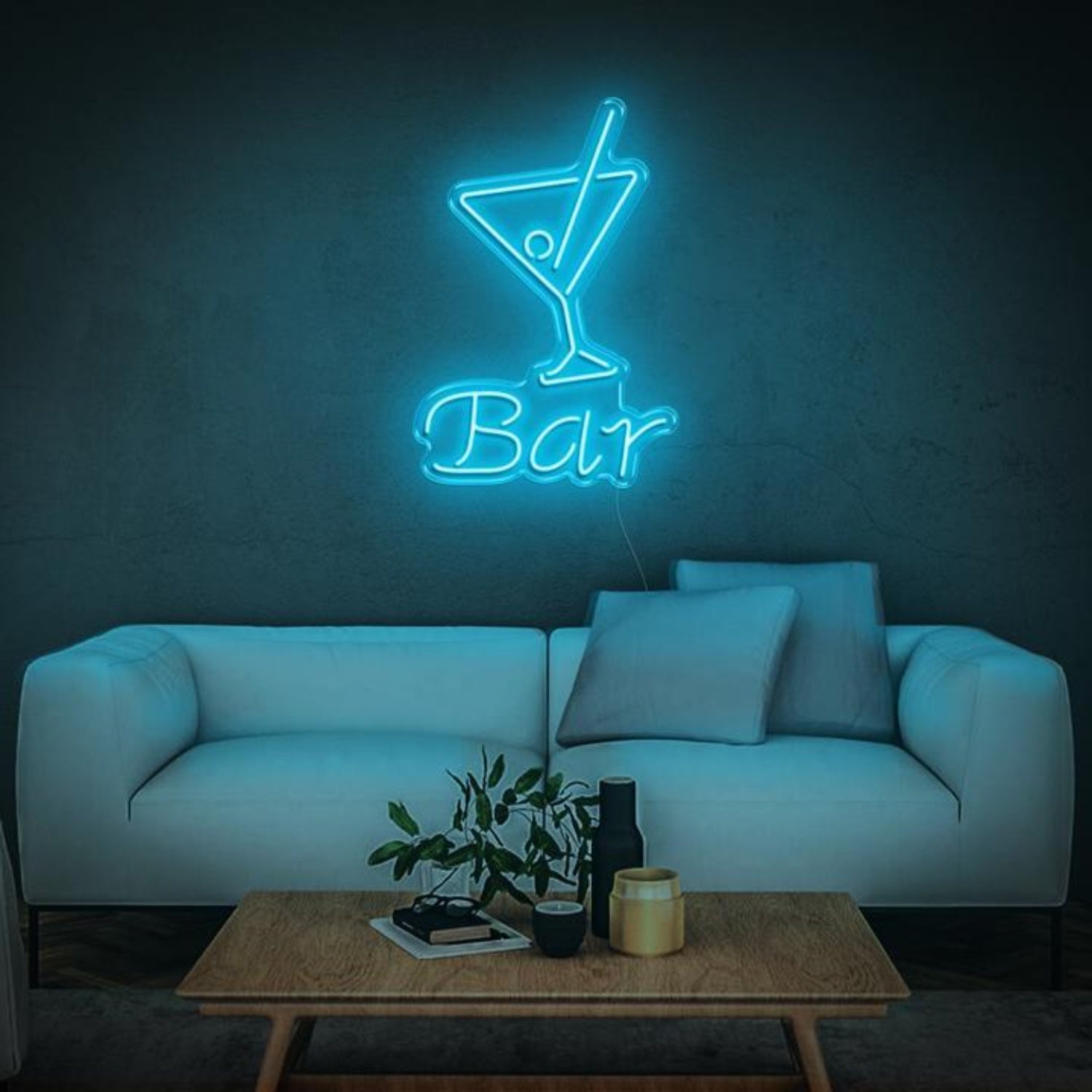 Blue Cocktail Bar Led Neon Sign For Modern Restaurant Decor | Shineneon