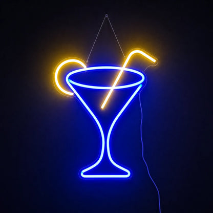 Blue Cocktail Glass Neon Sign LED Neon Sign main product image