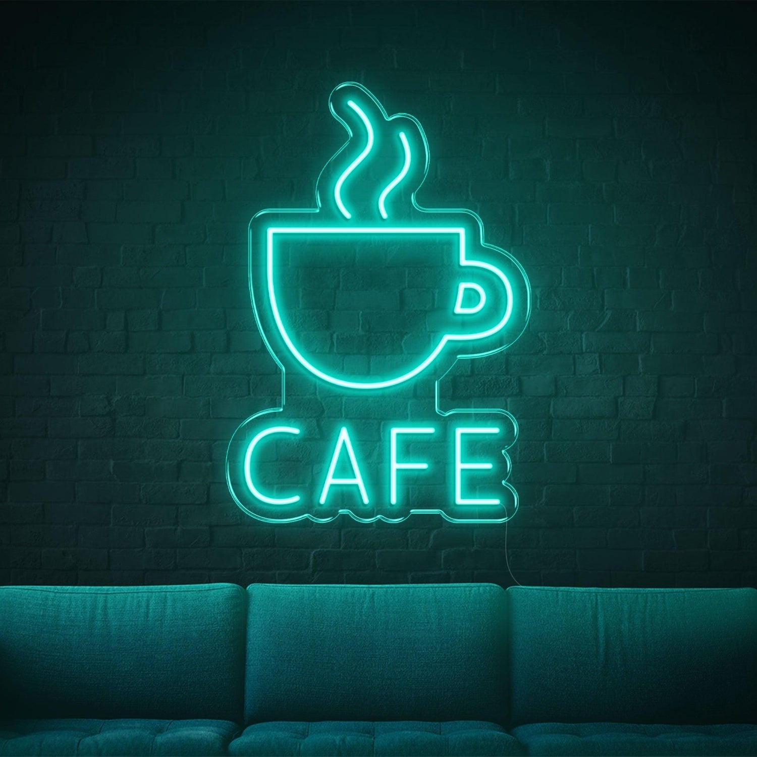 Blue Coffee Cup Cafe Led Neon Sign For Indoor Cafe Lounge Decor | Shineneon