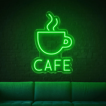 Blue Coffee Cup Cafe Led Neon Sign For Indoor Cafe Lounge Decor | Shineneon