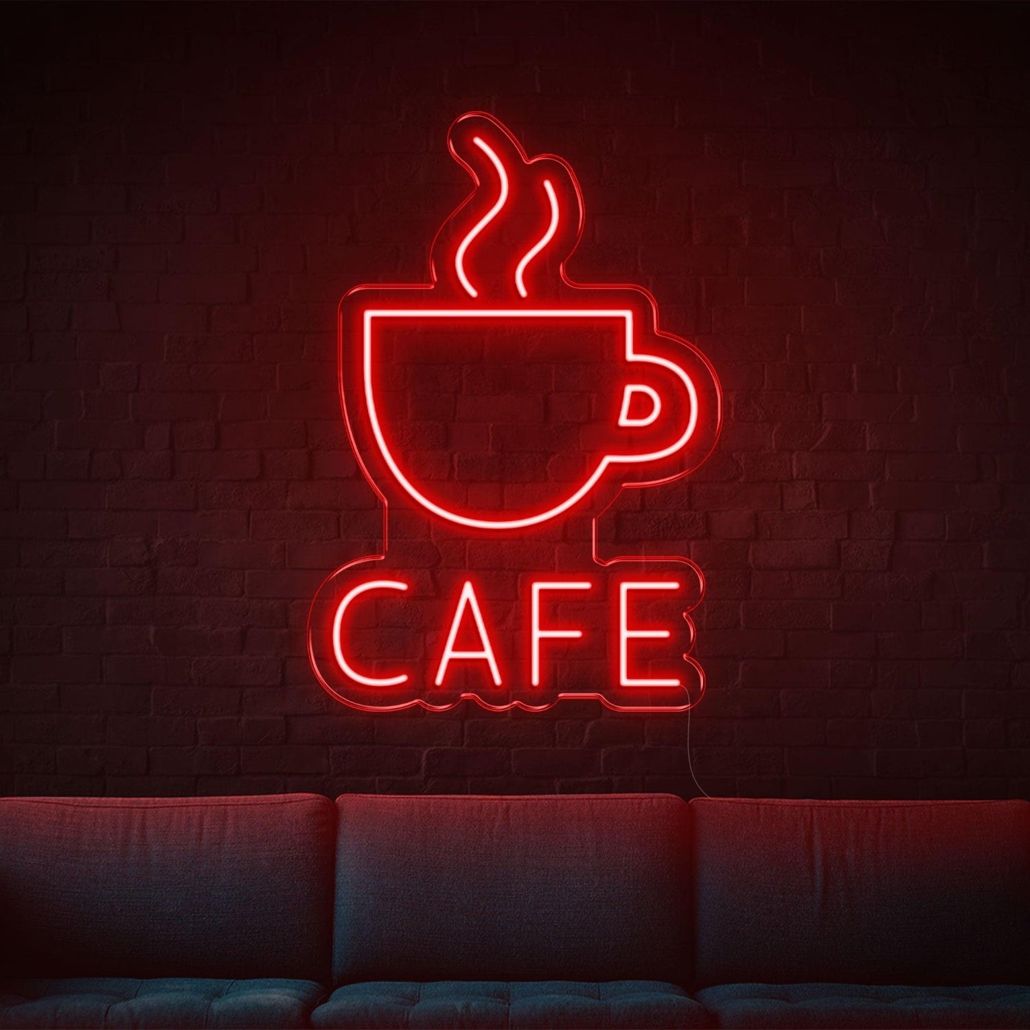 Blue Coffee Cup Cafe Led Neon Sign For Indoor Cafe Lounge Decor | Shineneon