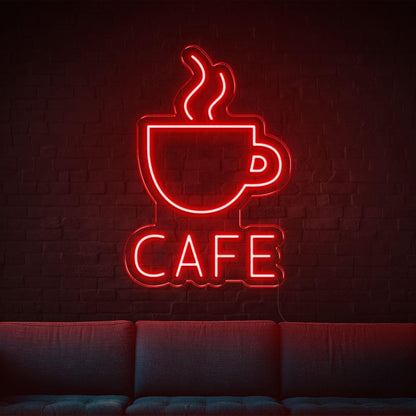 Blue Coffee Cup Cafe Led Neon Sign For Indoor Cafe Lounge Decor | Shineneon