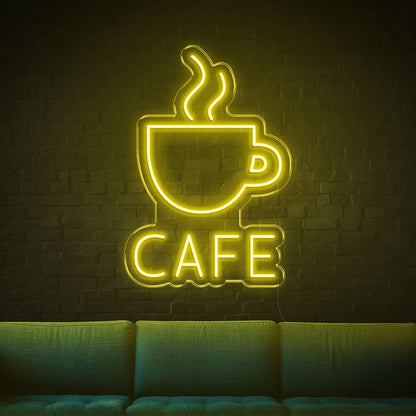 Blue Coffee Cup Cafe Led Neon Sign For Indoor Cafe Lounge Decor | Shineneon