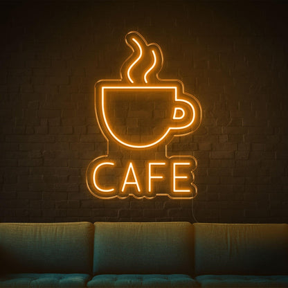 Blue Coffee Cup Cafe Led Neon Sign For Indoor Cafe Lounge Decor | Shineneon