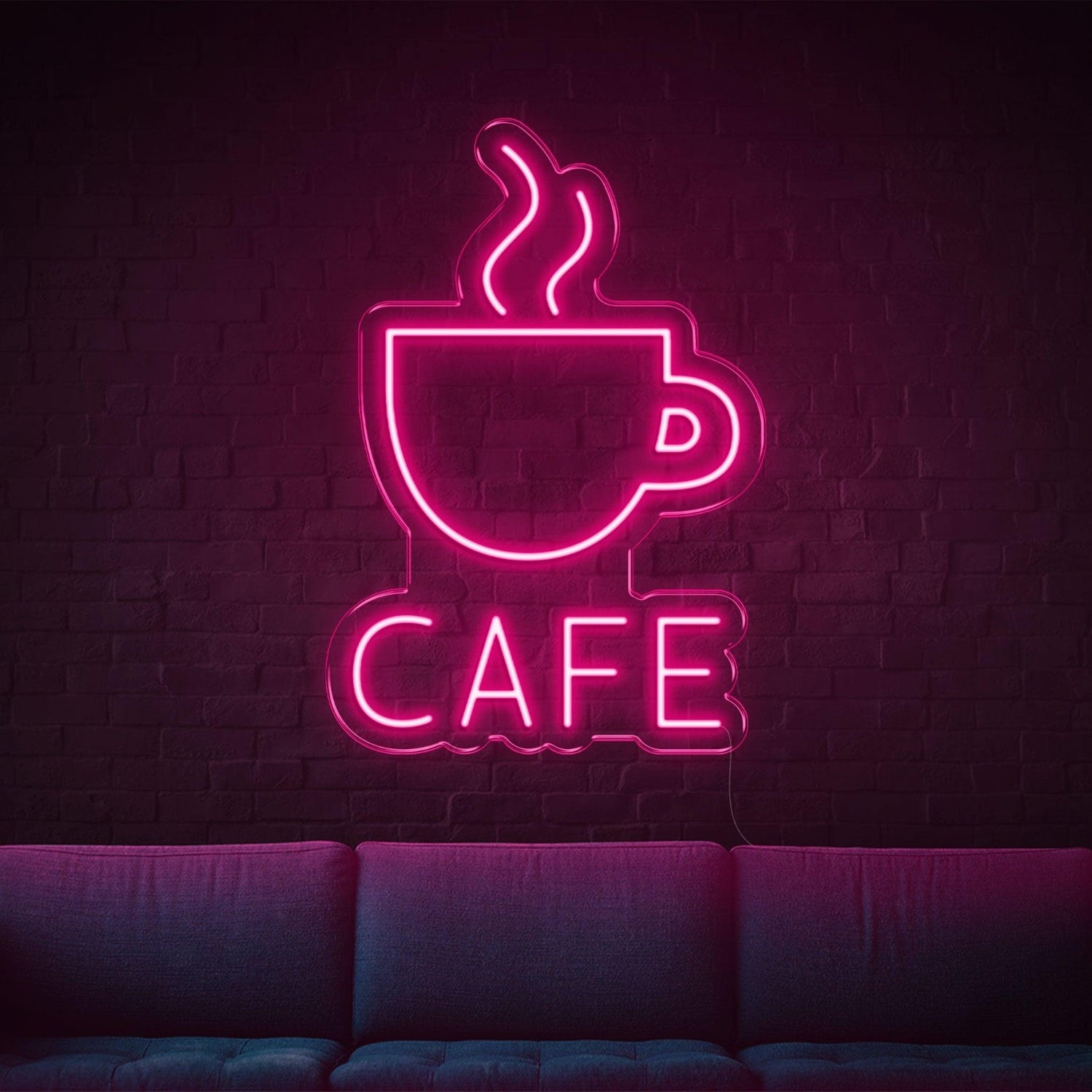 Blue Coffee Cup Cafe Led Neon Sign For Indoor Cafe Lounge Decor | Shineneon