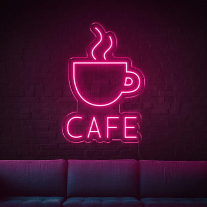 Blue Coffee Cup Cafe Led Neon Sign For Indoor Cafe Lounge Decor | Shineneon