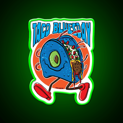 Blue Corn Taco On Bluesday Taco Led Neon Sign Mexican Food Sign Rgb Color - Shineneon