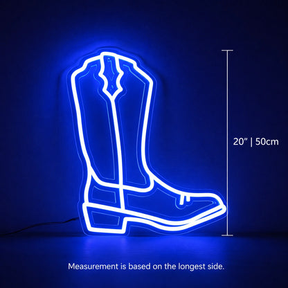 Blue Cowboy Boot Neon Sign LED Neon Sign size image