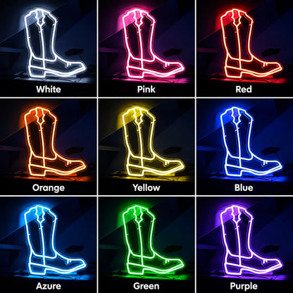 Blue Cowboy Boot Neon Sign LED Neon Sign color grid