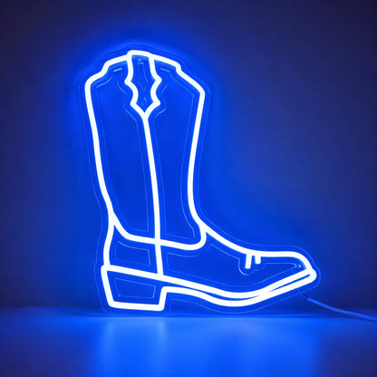 Blue Cowboy Boot Neon Sign LED Neon Sign main product image