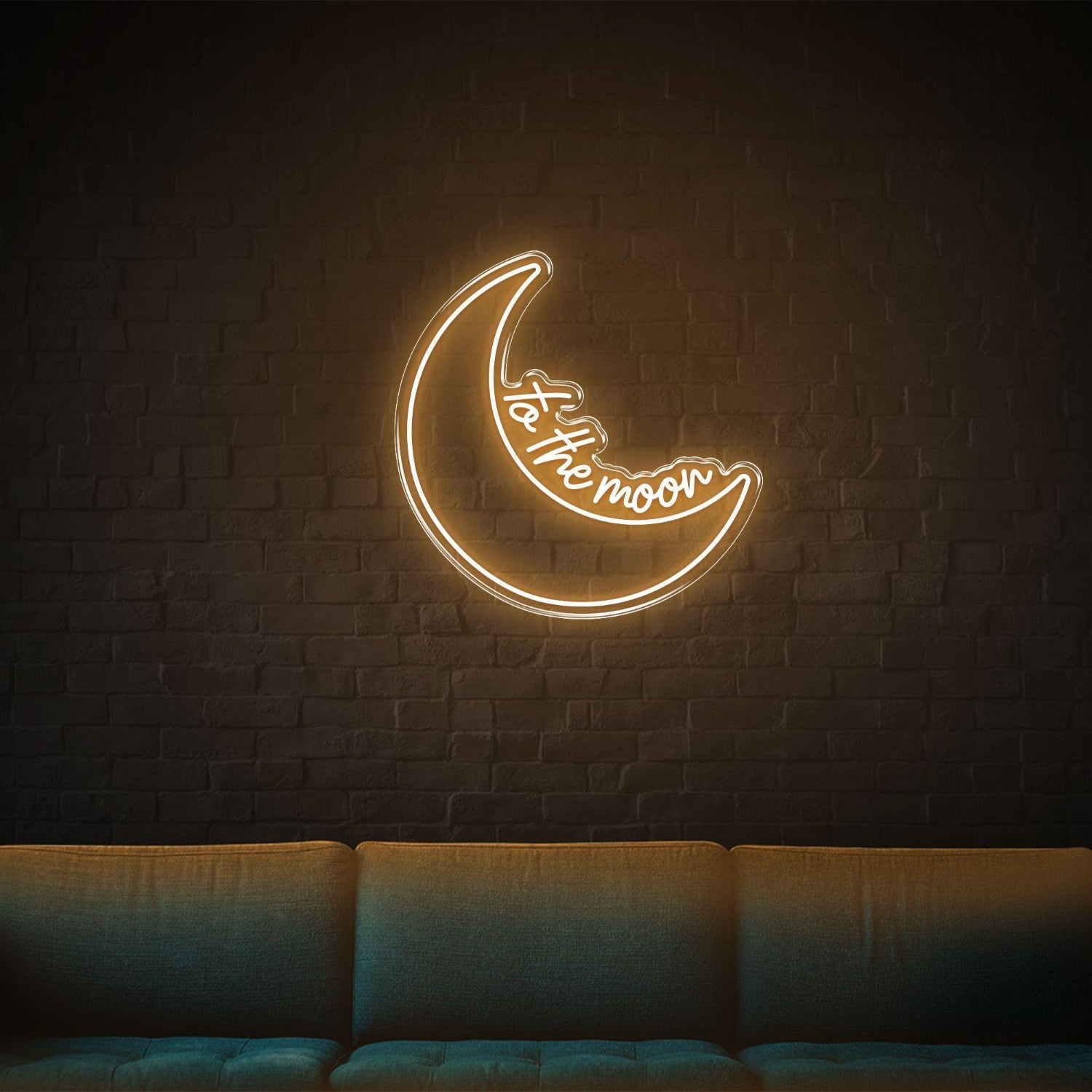 Blue Crescent Moon To The Moon Led Neon Sign For Home Decor | Shineneon