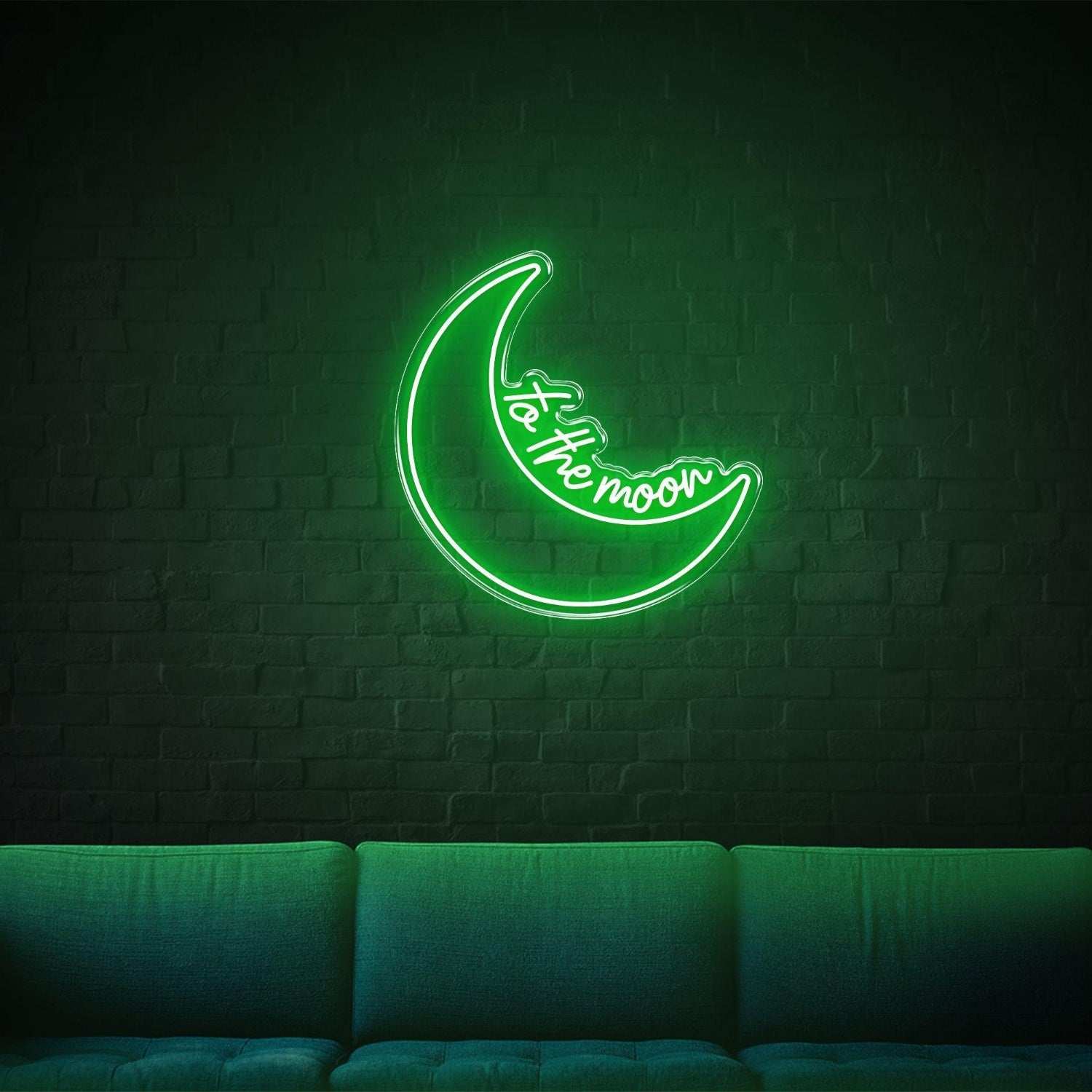 Blue Crescent Moon To The Moon Led Neon Sign For Home Decor | Shineneon