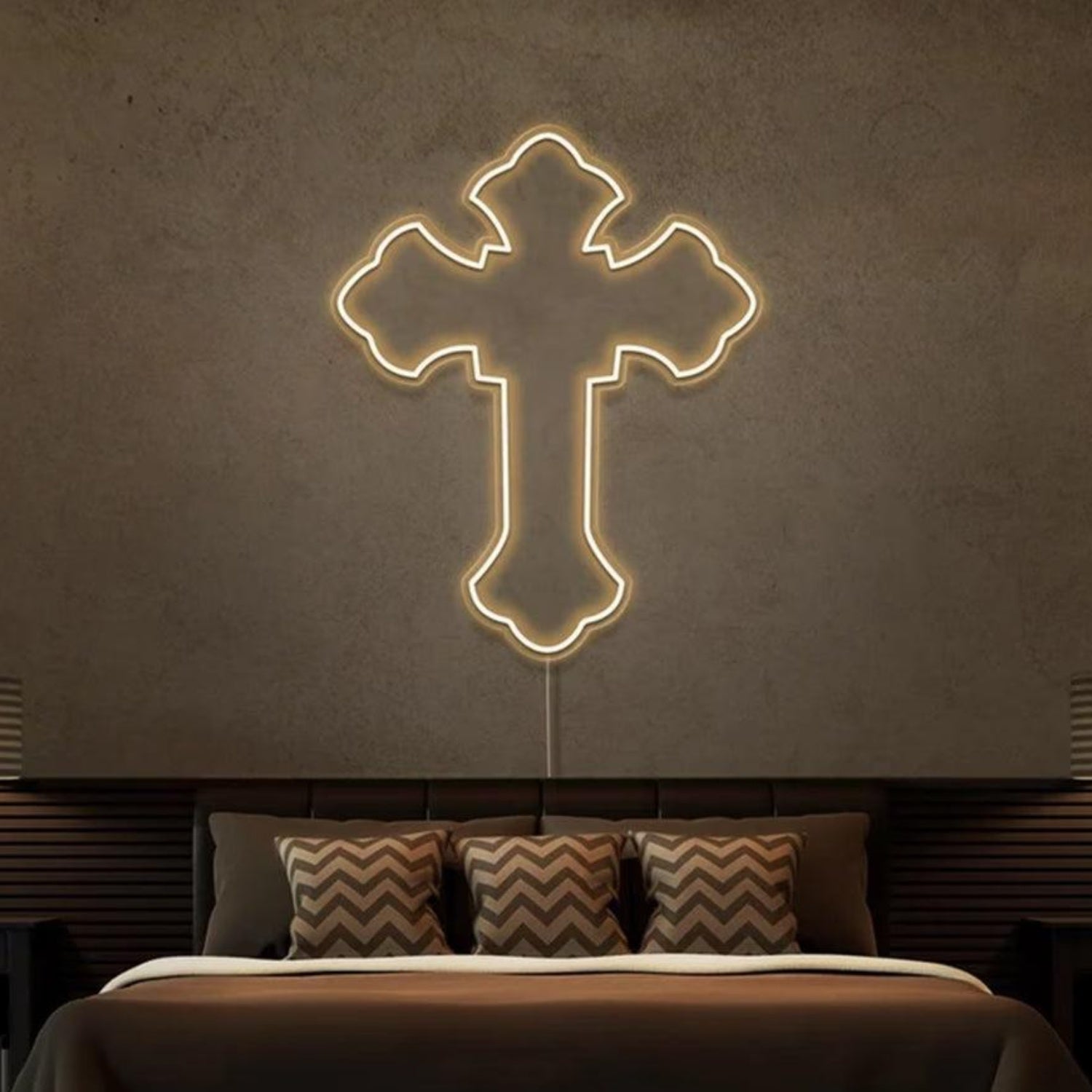 Blue Cross Led Neon Sign For Modern Bedroom Wall Decor | Shineneon