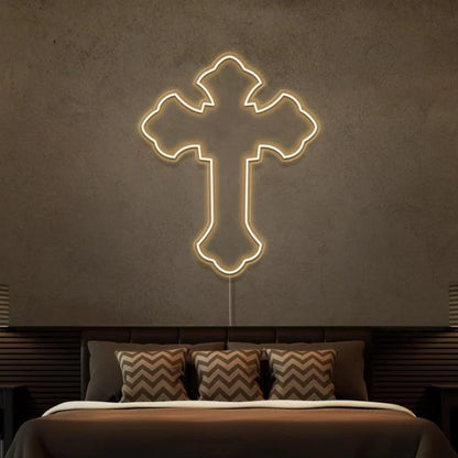 Blue Cross Led Neon Sign For Modern Bedroom Wall Decor | Shineneon