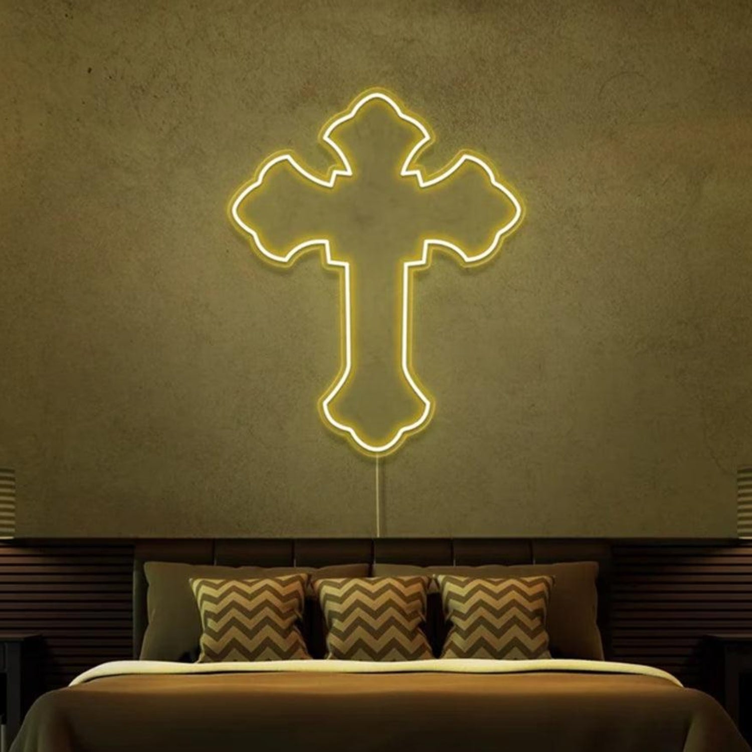 Blue Cross Led Neon Sign For Modern Bedroom Wall Decor | Shineneon
