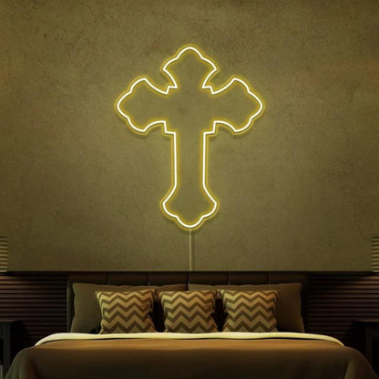 Blue Cross Led Neon Sign For Modern Bedroom Wall Decor | Shineneon