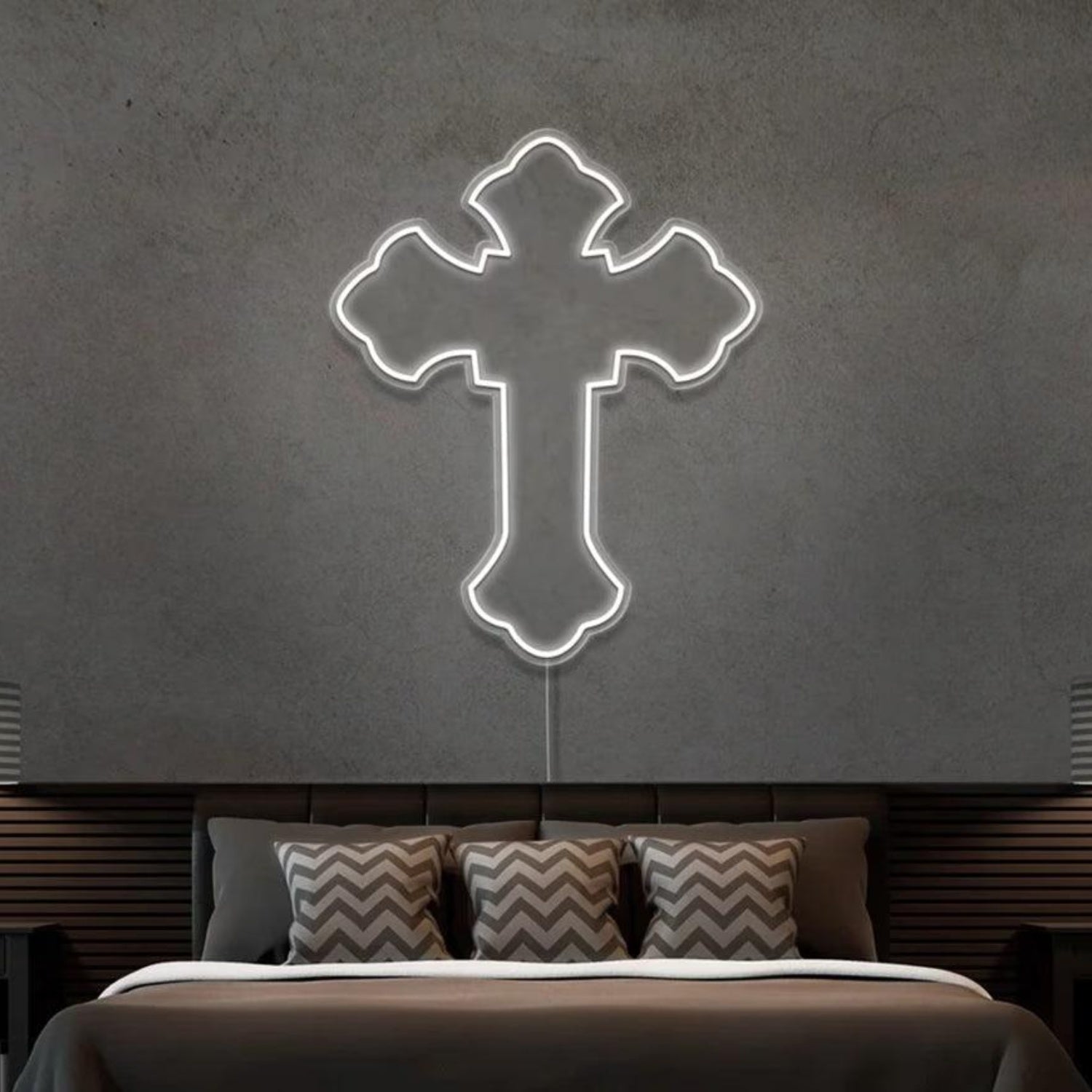 Blue Cross Led Neon Sign For Modern Bedroom Wall Decor | Shineneon