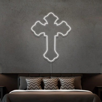 Blue Cross Led Neon Sign For Modern Bedroom Wall Decor | Shineneon