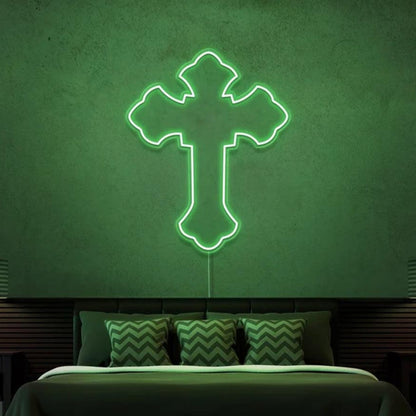 Blue Cross Led Neon Sign For Modern Bedroom Wall Decor | Shineneon