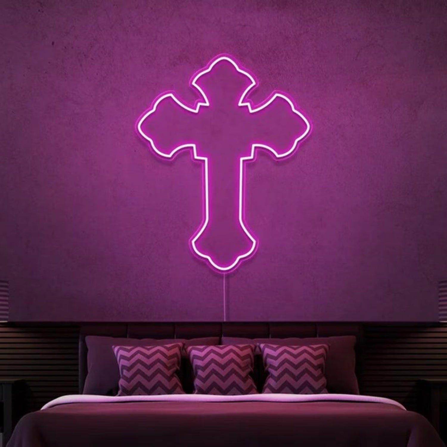 Blue Cross Led Neon Sign For Modern Bedroom Wall Decor | Shineneon