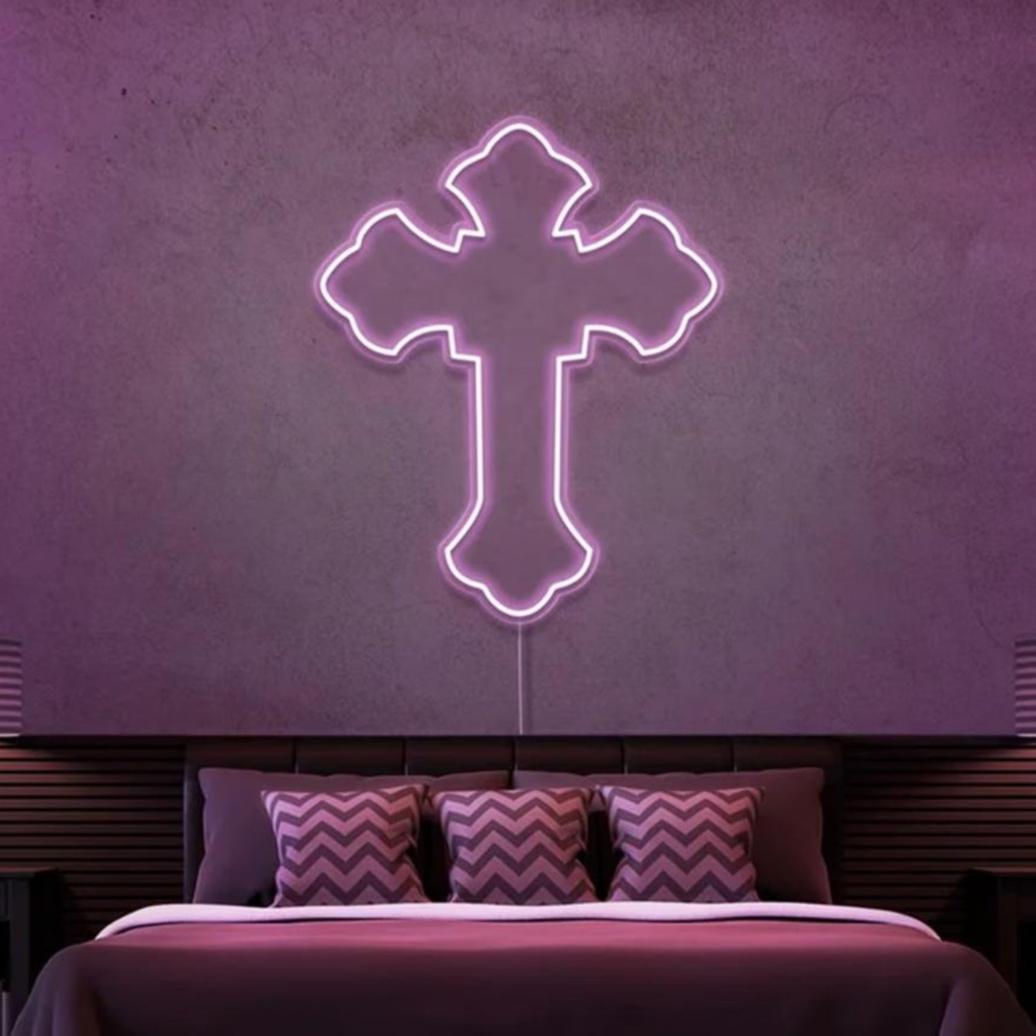 Blue Cross Led Neon Sign For Modern Bedroom Wall Decor | Shineneon