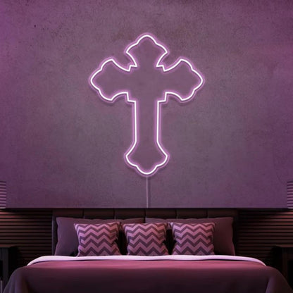 Blue Cross Led Neon Sign For Modern Bedroom Wall Decor | Shineneon