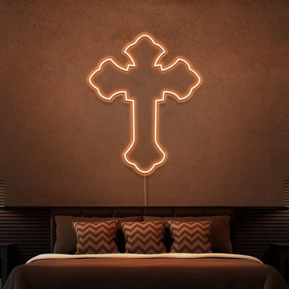 Blue Cross Led Neon Sign For Modern Bedroom Wall Decor | Shineneon