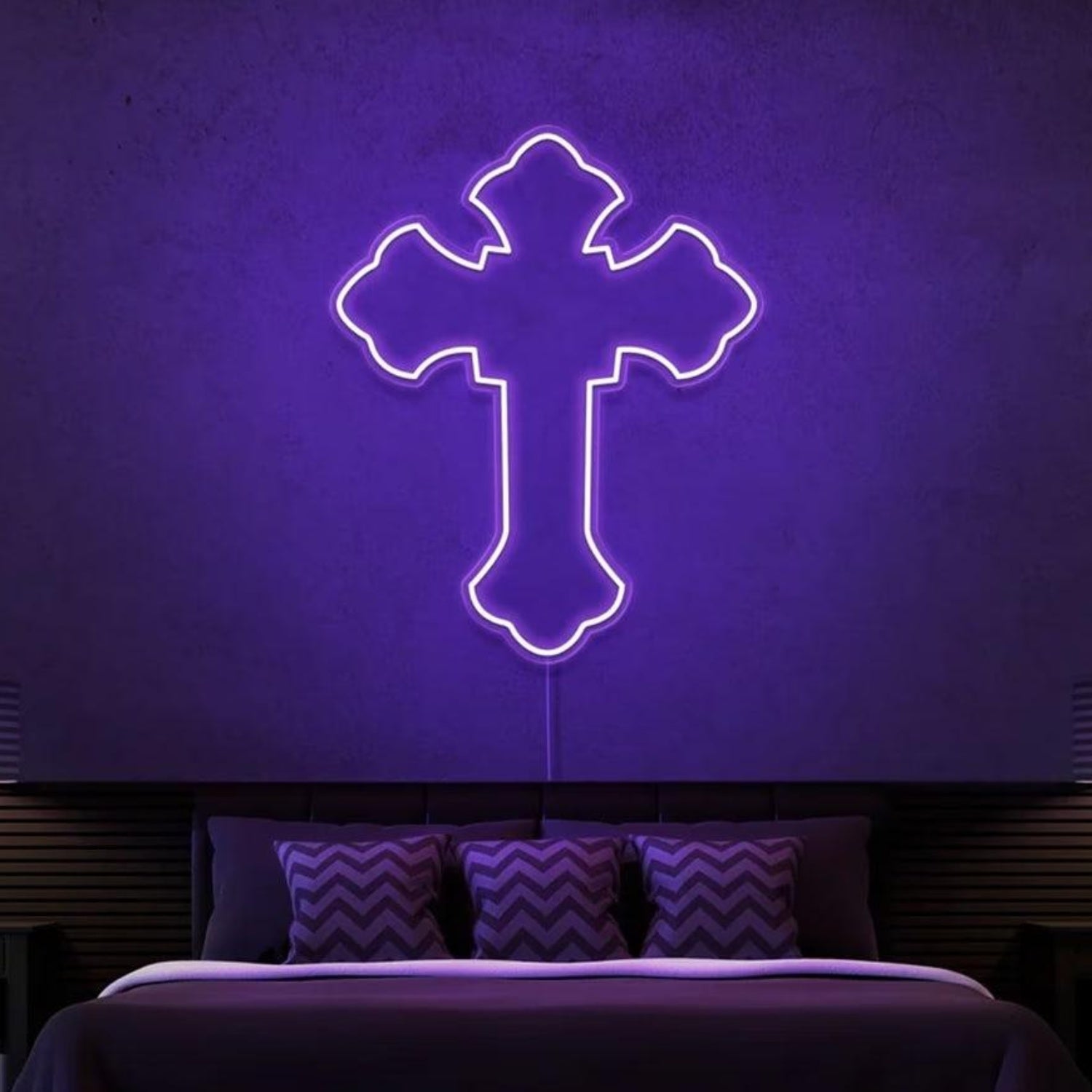 Blue Cross Led Neon Sign For Modern Bedroom Wall Decor | Shineneon