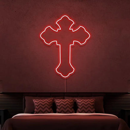 Blue Cross Led Neon Sign For Modern Bedroom Wall Decor | Shineneon