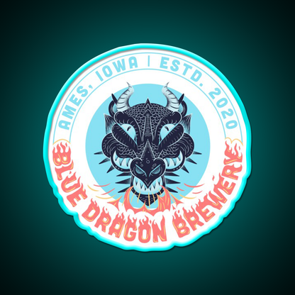 Blue Dragon Brewery Logo Beer Bar Decor Led Neon Sign Rgb Color - Size and dimension reference
