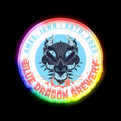 Blue Dragon Brewery Logo Beer Bar Decor Led Neon Sign Rgb Color - LED neon sign close-up detail