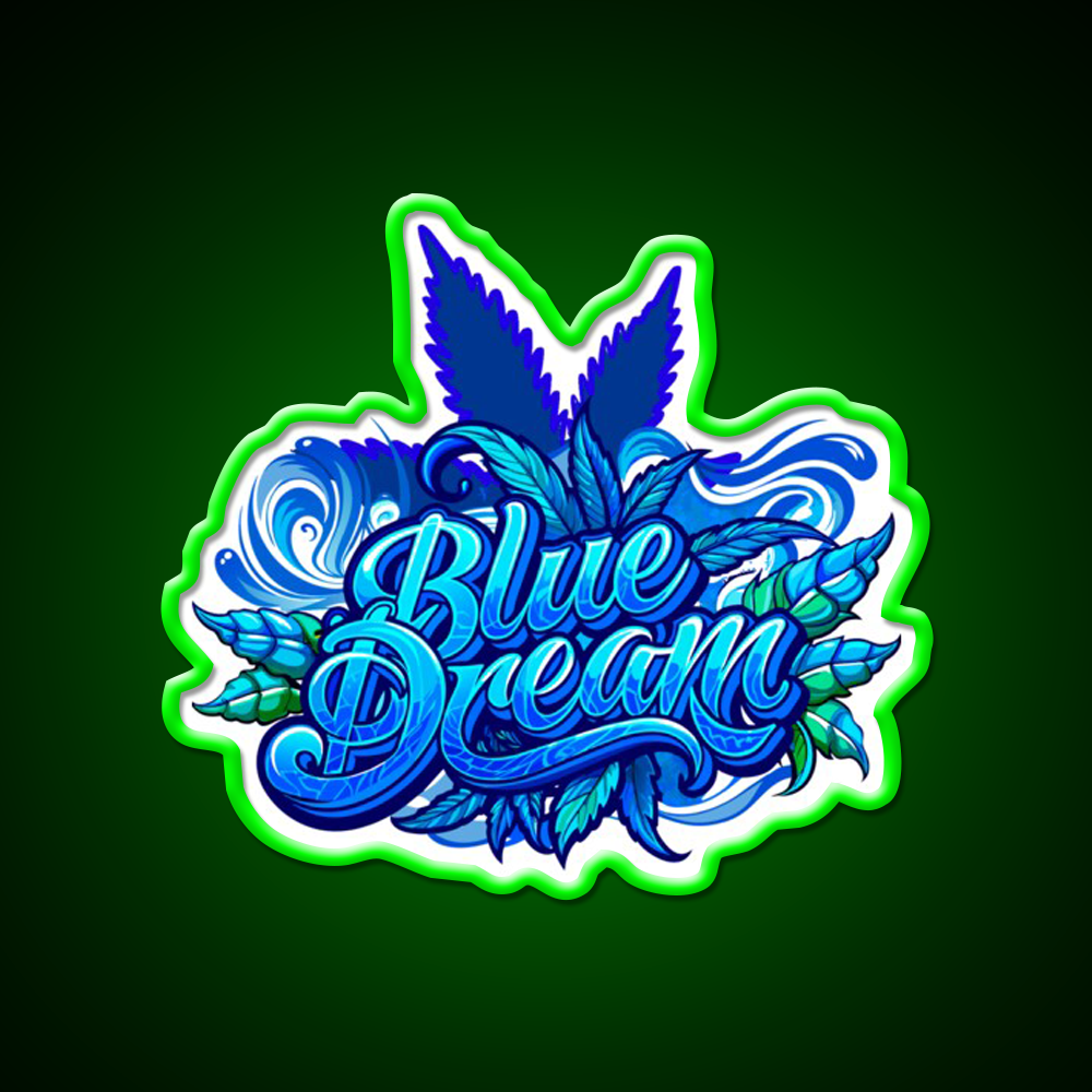 Blue Dream Hemp Inspired Green Leaf Led Neon Sign Rgb Color - LED neon sign view 8