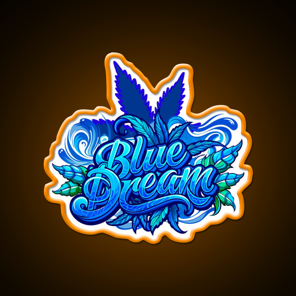Blue Dream Hemp Inspired Green Leaf Led Neon Sign Rgb Color - LED neon sign view 6